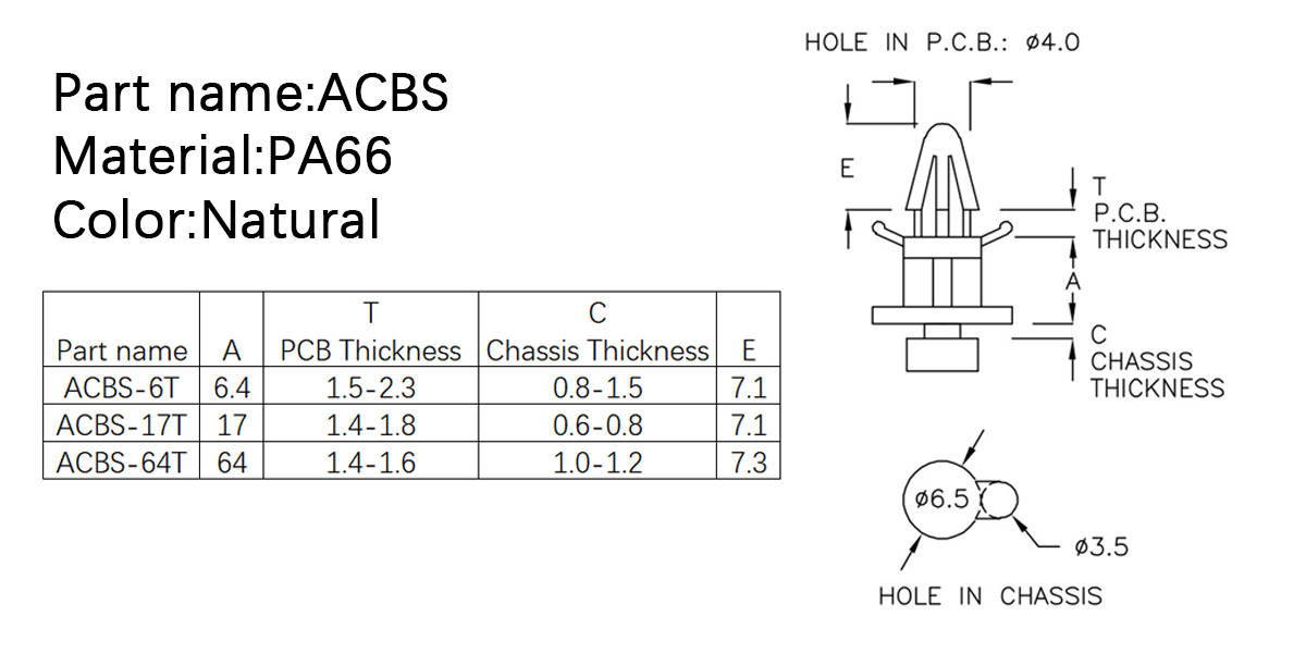  PCB Standoff ACBS-6T